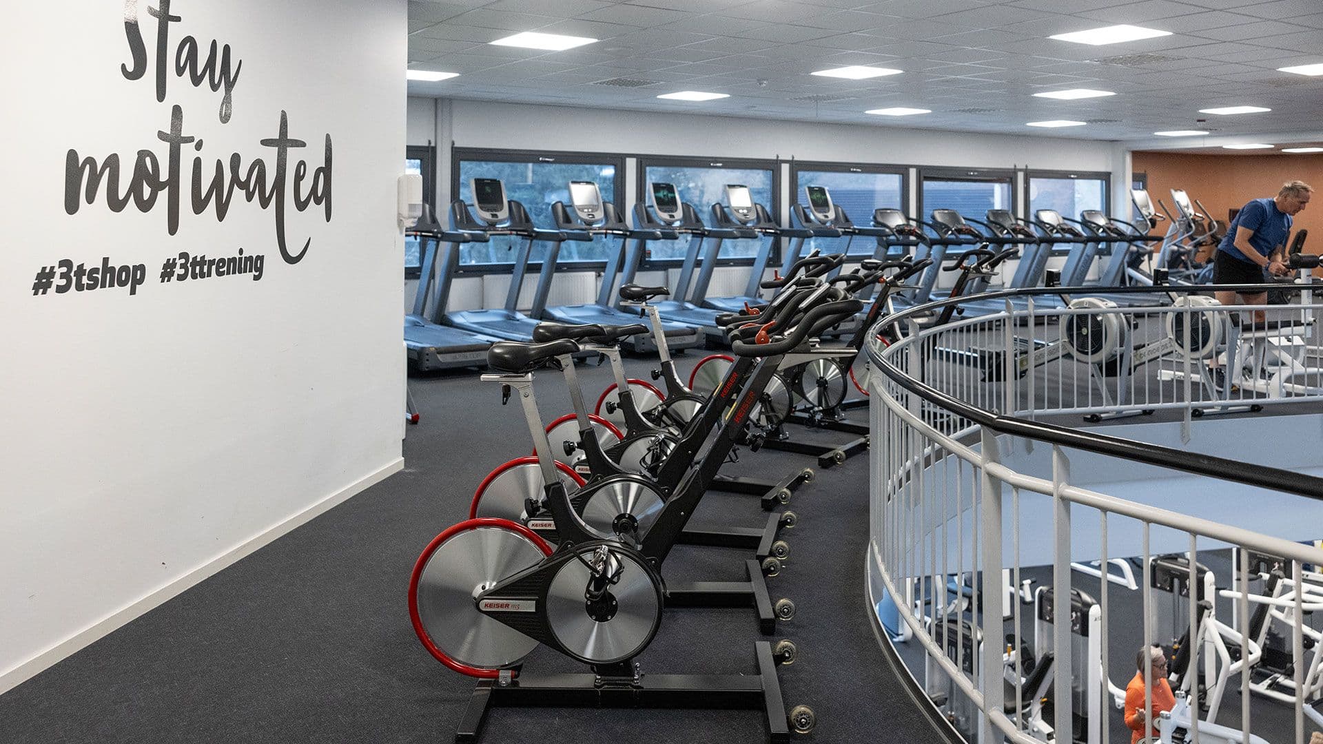 Oversikt over treningssalene på 3T-Fossegrenda.